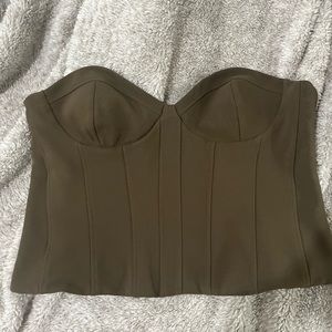 CORSET TOP OLIVE GREEN ZARA